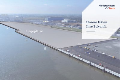 Grafik geplante Liegeplätze 5-7 im Hafen Cuxhaven