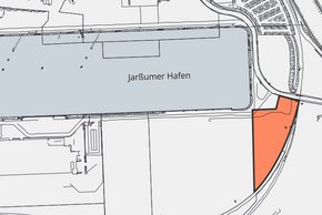 Lage der Gewerbefläche E31 am Jarßumer Hafen