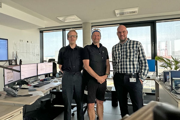 Marc Hoffmann, Johan Behrens und Jens Almer im Port Office Wilhelmshaven